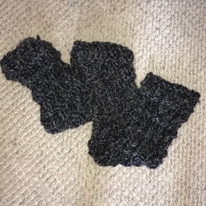 Hand-knit grey scarf